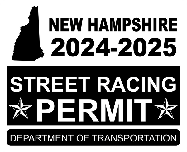 !!New!! 2024-2025 New Hampshire “Street Racing Permit” Decal •ATTENTION NOT LEGAL PERMIT• FREE SHIPPING Holographic Stickers