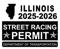 !!New!! 2025-2026 Illinois “Street Racing Permit” Decal •ATTENTION NOT LEGAL PERMIT• FREE SHIPPING Holographic Stickers