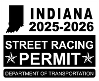 !!New!! 2025-2026 Indiana “Street Racing Permit” Decal •ATTENTION NOT LEGAL PERMIT• FREE SHIPPING Holographic Stickers