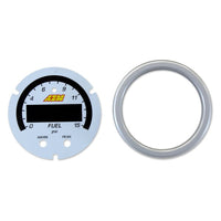 AEM X-Series Pressure Gauge 0-15psi Accessory Kit Silver Bezel & White Boost/Fuel Faceplate