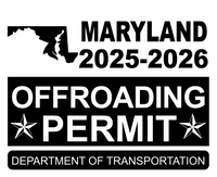 !!New!! 2025-2026 MaryLand “OffRoading Permit” Decal •ATTENTION NOT LEGAL PERMIT• FREE SHIPPING Holographic Stickers