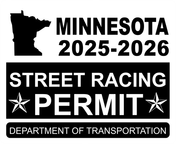 !!New!! 2025-2026 Minnesota “Street Racing Permit” Decal •ATTENTION NOT LEGAL PERMIT• FREE SHIPPING Holographic Stickers