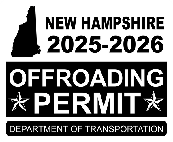 !!New!! 2025-2026 New Hampshire “OffRoading Permit” Decal •ATTENTION NOT LEGAL PERMIT• FREE SHIPPING Holographic Stickers
