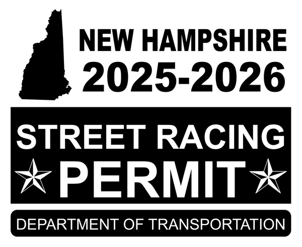 !!New!! 2025-2026 New Hampshire “Street Racing Permit” Decal •ATTENTION NOT LEGAL PERMIT• FREE SHIPPING Holographic Stickers