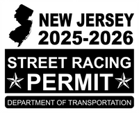 !!New!! 2025-2026 New Jersey “Street Racing Permit” Decal •ATTENTION NOT LEGAL PERMIT• FREE SHIPPING Holographic Stickers