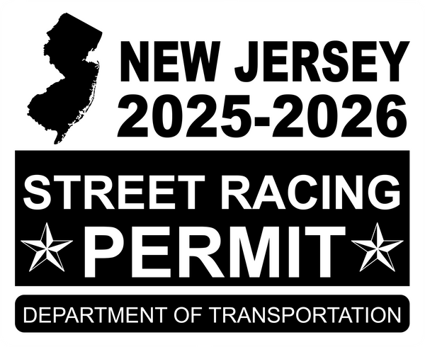 !!New!! 2025-2026 New Jersey “Street Racing Permit” Decal •ATTENTION NOT LEGAL PERMIT• FREE SHIPPING Holographic Stickers