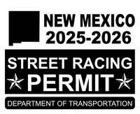 !!New!! 2025-2026 New Mexico “Street Racing Permit” Decal •ATTENTION NOT LEGAL PERMIT• FREE SHIPPING Holographic Stickers