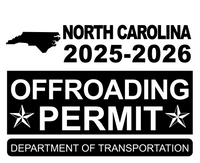 !!New!! 2025-2026 North Carolina “OffRoading Permit” Decal •ATTENTION NOT LEGAL PERMIT• FREE SHIPPING Holographic Stickers