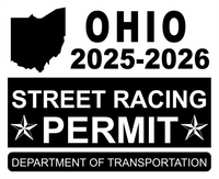 !!New!! 2025-2026 Ohio “Street Racing Permit” Decal •ATTENTION NOT LEGAL PERMIT• FREE SHIPPING Holographic Stickers