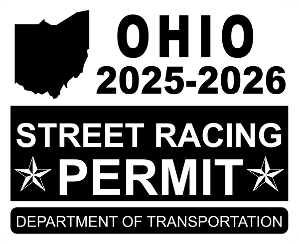!!New!! 2025-2026 Ohio “Street Racing Permit” Decal •ATTENTION NOT LEGAL PERMIT• FREE SHIPPING Holographic Stickers