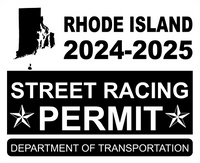 !!New!! 2024-2025 Rhode Island “Street Racing Permit” Decal •ATTENTION NOT LEGAL PERMIT• FREE SHIPPING Holographic Stickers