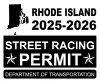 !!New!! 2025-2026 Rhode Island “Street Racing Permit” Decal •ATTENTION NOT LEGAL PERMIT• FREE SHIPPING Holographic Stickers