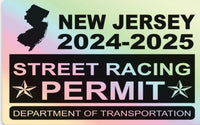 !!New!! 2024-2025 New Jersey “Street Racing Permit” Decal •ATTENTION NOT LEGAL PERMIT• FREE SHIPPING Holographic Stickers