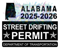 !!New!! 2025-2026 Alabama “Street Racing Permit” Decal •ATTENTION NOT LEGAL PERMIT• FREE SHIPPING Holographic Stickers
