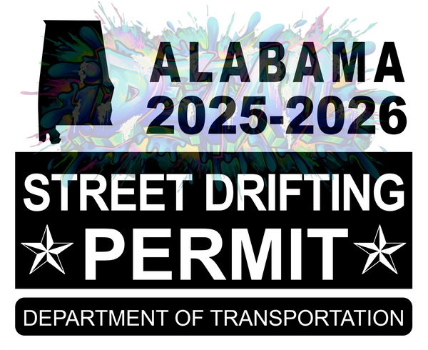 !!New!! 2025-2026 Alabama “Street Racing Permit” Decal •ATTENTION NOT LEGAL PERMIT• FREE SHIPPING Holographic Stickers