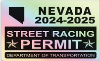 !!New!! 2024-2025 Nevada “Street Racing Permit” Decal •ATTENTION NOT LEGAL PERMIT• FREE SHIPPING Holographic Stickers