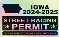 !!New!! 2024-2025 Iowa “Street Racing Permit” Decal •ATTENTION NOT LEGAL PERMIT• FREE SHIPPING Holographic Stickers