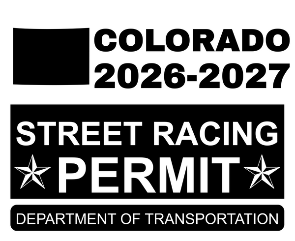 !!New!! 2026-2027 Colorado “Street Racing Permit” Decal •ATTENTION NOT LEGAL PERMIT• FREE SHIPPING Holographic Stickers