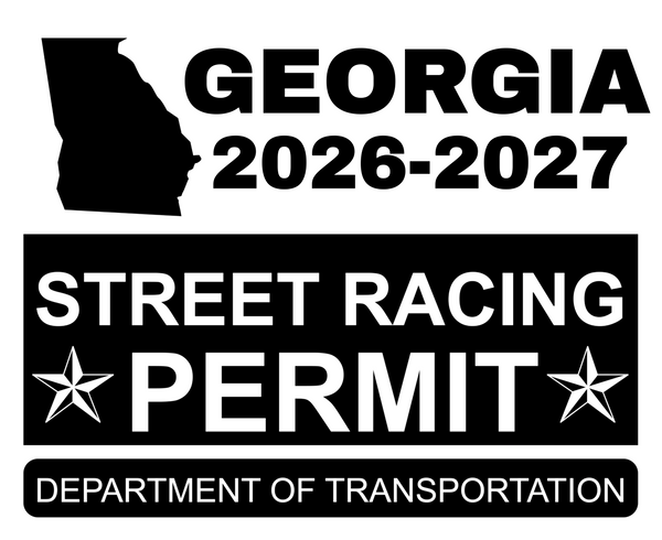 !!New!! 2026-2027 Georgia “Street Racing Permit” Decal •ATTENTION NOT LEGAL PERMIT• FREE SHIPPING Holographic Stickers