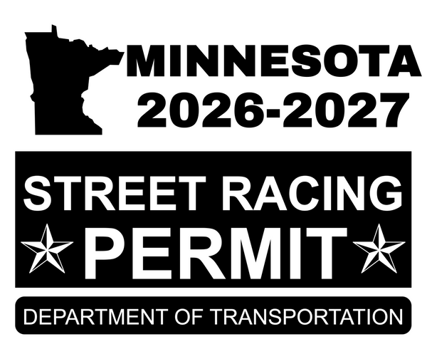 !!New!! 2026-2027 Minnesota “Street Racing Permit” Decal •ATTENTION NOT LEGAL PERMIT• FREE SHIPPING Holographic Stickers