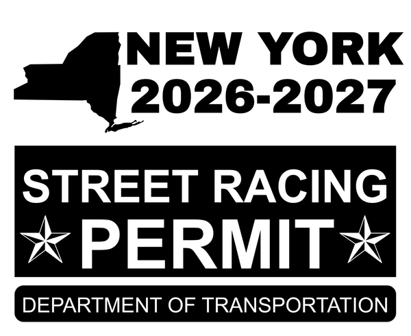 !!New!! 2026-2027 New York “Street Racing Permit” Decal •ATTENTION NOT LEGAL PERMIT• FREE SHIPPING Holographic Stickers