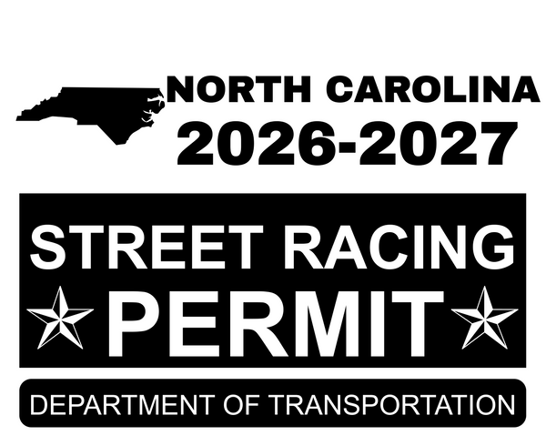 !!New!! 2026-2027 North Carolina “Street Racing Permit” Decal •ATTENTION NOT LEGAL PERMIT• FREE SHIPPING Holographic Stickers
