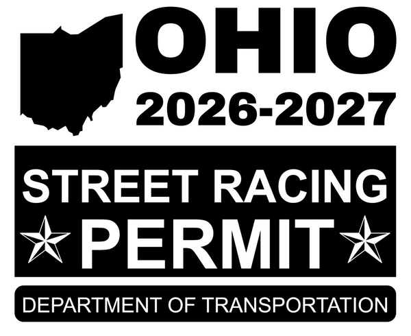 !!New!! 2026-2027 Ohio “Street Racing Permit” Decal •ATTENTION NOT LEGAL PERMIT• FREE SHIPPING Holographic Stickers
