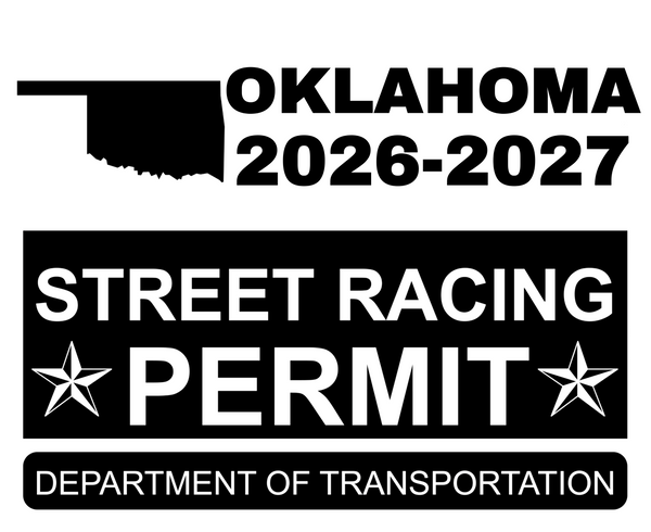 !!New!! 2026-2027 Oklahoma “Street Racing Permit” Decal •ATTENTION NOT LEGAL PERMIT• FREE SHIPPING Holographic Stickers