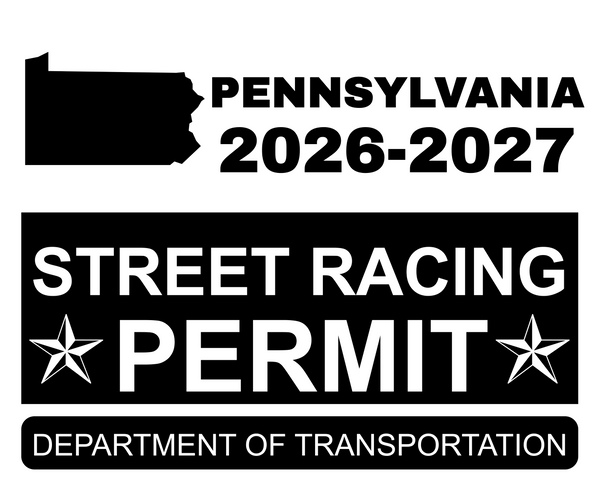 !!New!! 2026-2027 Pennsylvania “Street Racing Permit” Decal •ATTENTION NOT LEGAL PERMIT• FREE SHIPPING Holographic Stickers