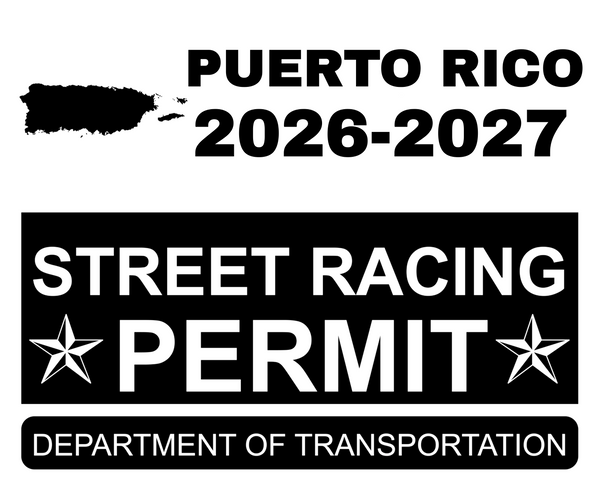 !!New!! 2026-2027 Puerto Rico “Street Racing Permit” Decal •ATTENTION NOT LEGAL PERMIT• FREE SHIPPING Holographic Stickers