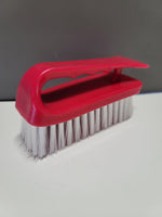 carpet & upholstery iron handle red w/ white bristles