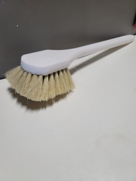 long handle tampico white w/yellow bristles