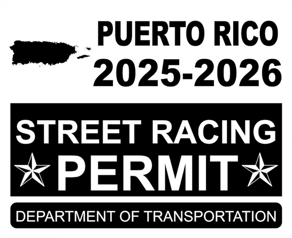 !!New!! 2025-2026 Puerto Rico “Street Racing Permit” Decal •ATTENTION NOT LEGAL PERMIT• FREE SHIPPING Holographic Stickers
