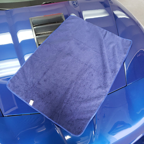 Microfiber Elite Towel Navy Blue/Blue Trim 24"x36" Drying Towel