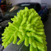 Green Microfiber Super Thick Chenille Wash Mitt Long Nap