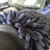 Dual Face Black Long Nap Chenille/Navy Microfiber Wash Mitt