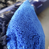 Dual Face Black Long Nap Chenille/Navy Microfiber Wash Mitt
