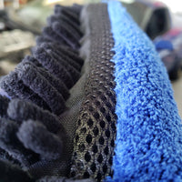 Dual Face Black Long Nap Chenille/Navy Microfiber Wash Mitt