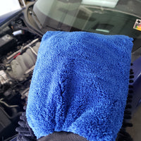 Dual Face Black Long Nap Chenille/Navy Microfiber Wash Mitt