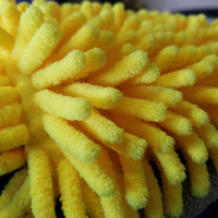 Dual-Faced Microfiber & Long Nap Chenille Wash Mitt Grey/Yellow
