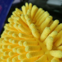Dual-Faced Microfiber & Long Nap Chenille Wash Mitt Grey/Yellow
