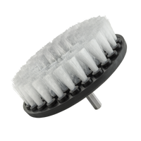 White 5" Round Brush with Power Drill Attachment Soft Bristles