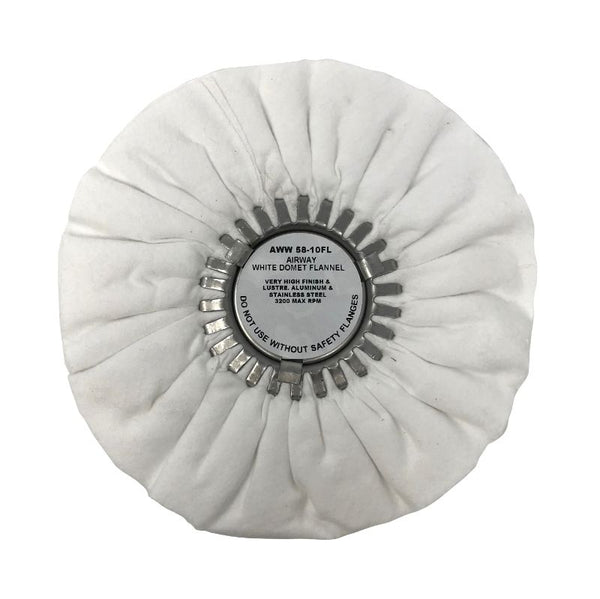 White Domet Flannel Airway Finish Buff 10″ Signature Series