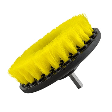 Yellow 5" Round Brush with Power Drill Attachment Medium Bristles