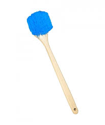 Long Handle Stiff Blue Bristles Wash Brush 18"