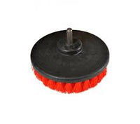 5" Round Brush with Power Drill Attachment Stiff Bristles Red