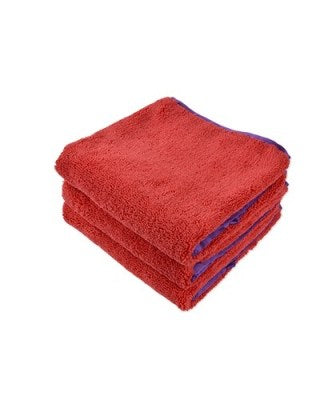 16x24 Red/Purple Trim Microfiber Towels  380 GSM