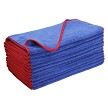Microfiber Elite Super Absorbent Drying Towel, Silk Edges, 380 GSM, 24"x16", Blue / Red,