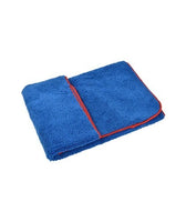 Microfiber  Towel Blue  with Premium Silk Red Trim 16x24